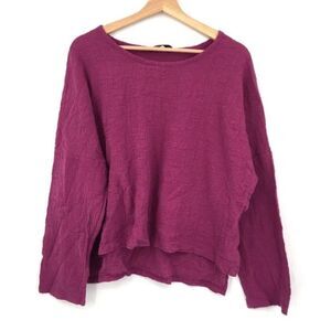 Zanzea 100% Cotton crepe High Low Purple Top "5X" Asian Sizing US 1X